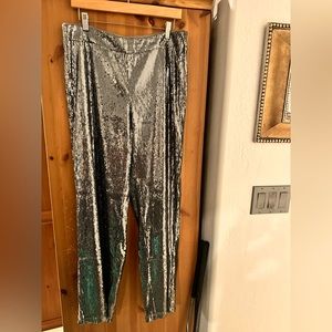 A New Day pewter sequin wide leg dress pants